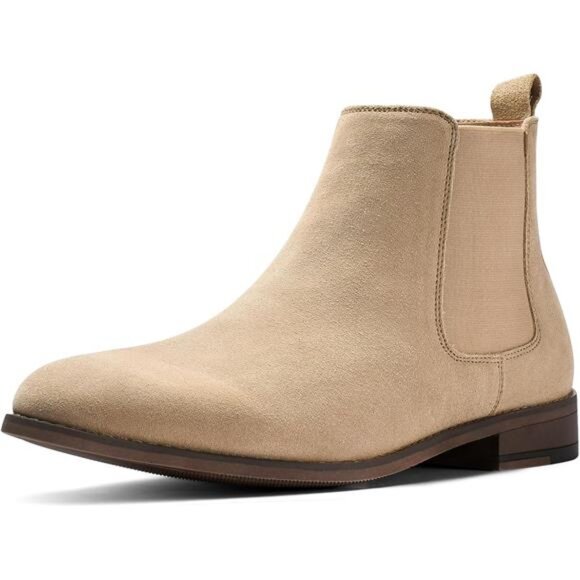 Men's Chelsea Boots, Casual Boots Beige - Picture 1 of 5
